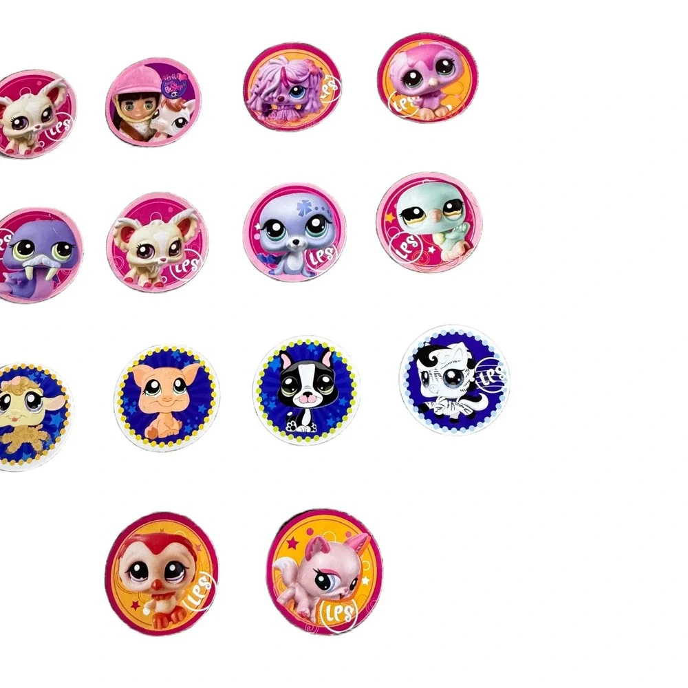 Hasbro Littlest Pet Shop LPS Circular Stickers Lot of 14 Vintage 2008-2010